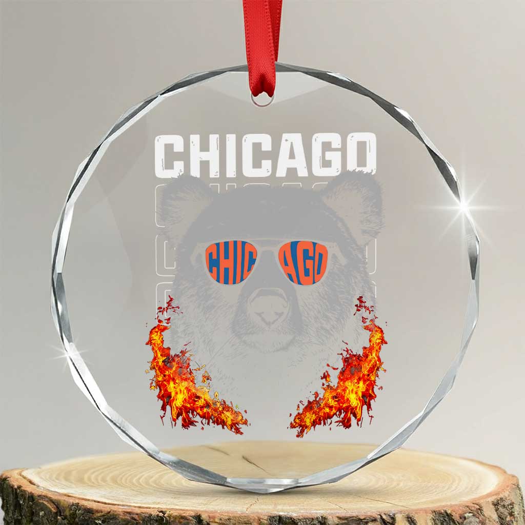 Bears Mascot Crystal Glass Ornament Vintage Retro Chicago TS10 Transparent Glass 3'' Circle Print Your Wear