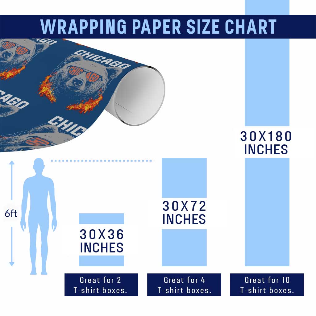 Bears Mascot Wrapping Paper Roll Vintage Retro Chicago TS10 Print Your Wear