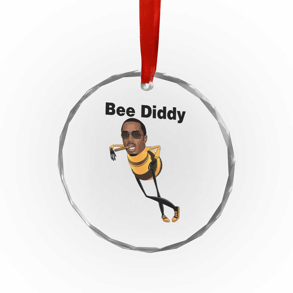 Bee Diddy Crystal Glass Ornament Dark Humor Internet Meme Brainrot Gen Z TS10 Print Your Wear