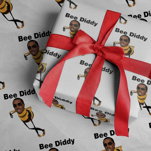 Bee Diddy Wrapping Paper Roll Dark Humor Internet Meme Brainrot Gen Z TS10 White Print Your Wear