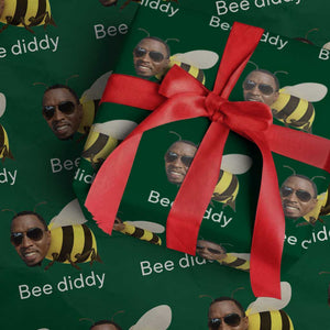 Bee Diddy Wrapping Paper Roll Funny Weirdcore Dark Humor Internet Memes Gen-Z TS10 Green Print Your Wear