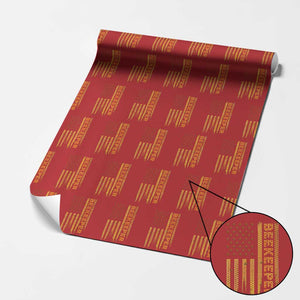 Beekeeping American Flag Honeycomb Honey Bees Beekeeper Wrapping Paper Roll TS11 Red Print Your Wear