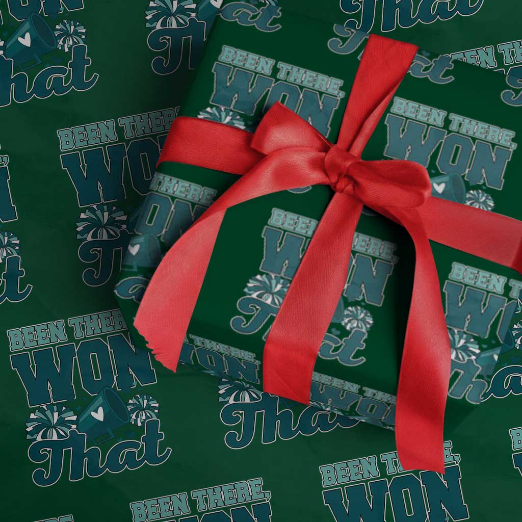 Been There Won That Cheer Spirit Wrapping Paper Roll Game Day Champions Sport Fans TS02 Green Print Your Wear