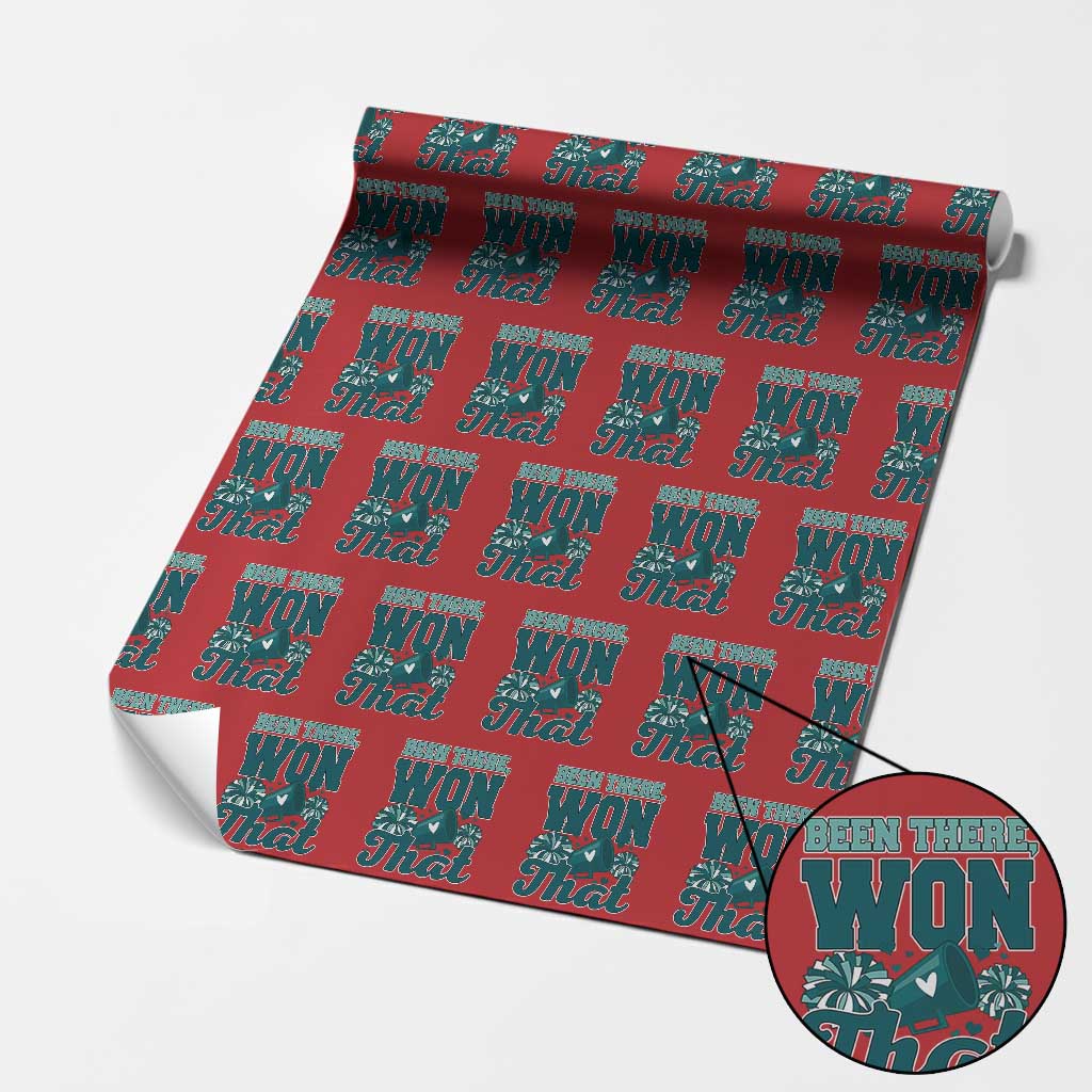 Been There Won That Cheer Spirit Wrapping Paper Roll Game Day Champions Sport Fans TS02 Red Print Your Wear
