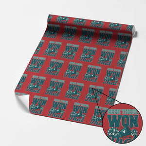 Been There Won That Cheer Spirit Wrapping Paper Roll Game Day Champions Sport Fans TS02 Red Print Your Wear