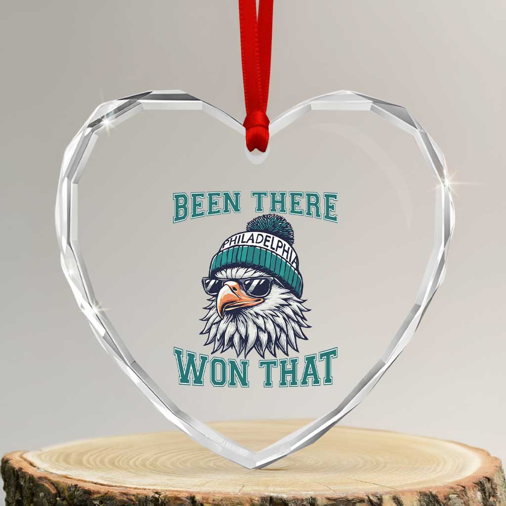 Been There Won That Fierce Eagle Graphic Heart Crystal Glass Ornament TS02 Transparent Glass 3'' Heart Print Your Wear