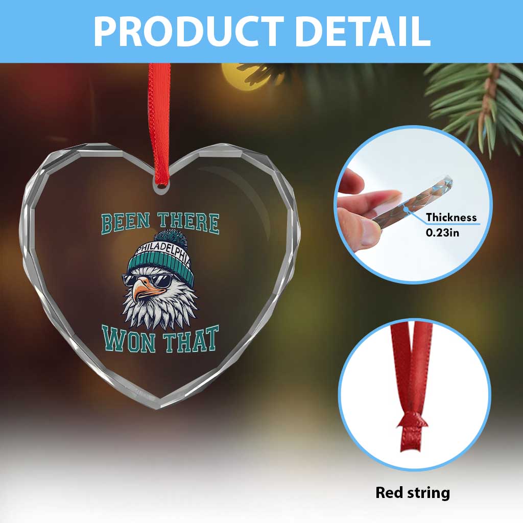 Been There Won That Fierce Eagle Graphic Heart Crystal Glass Ornament TS02 Print Your Wear