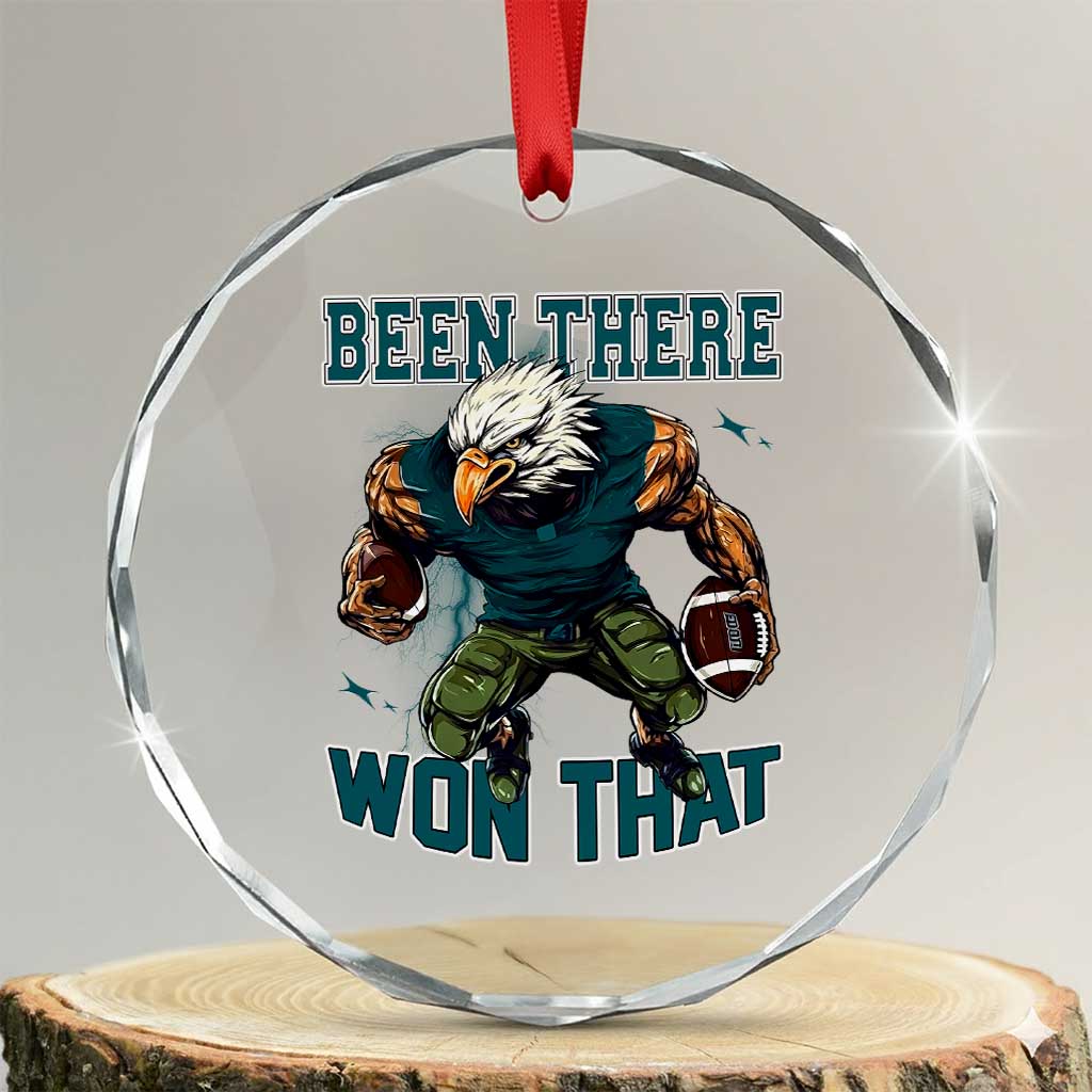 Been There Won That Fierce Football Graphic Crystal Glass Ornament Game Day Champions Sport Fans TS02 Transparent Glass 3'' Circle Print Your Wear