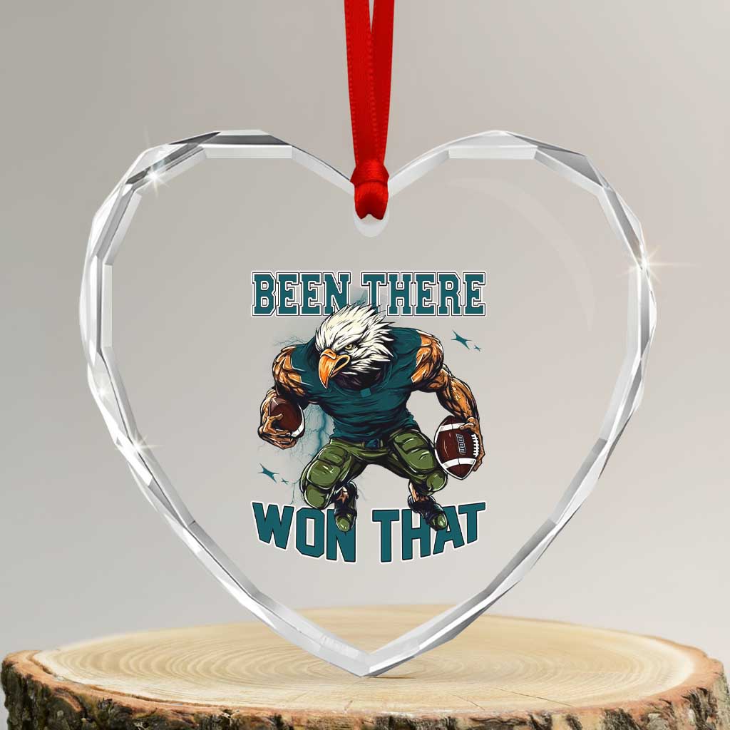 Been There Won That Fierce Football Graphic Heart Crystal Glass Ornament Game Day Champions Sport Fans TS02 Transparent Glass 3'' Heart Print Your Wear