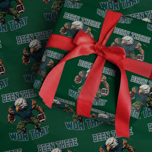 Been There Won That Fierce Football Graphic Wrapping Paper Roll Game Day Champions Sport Fans TS02 Green Print Your Wear