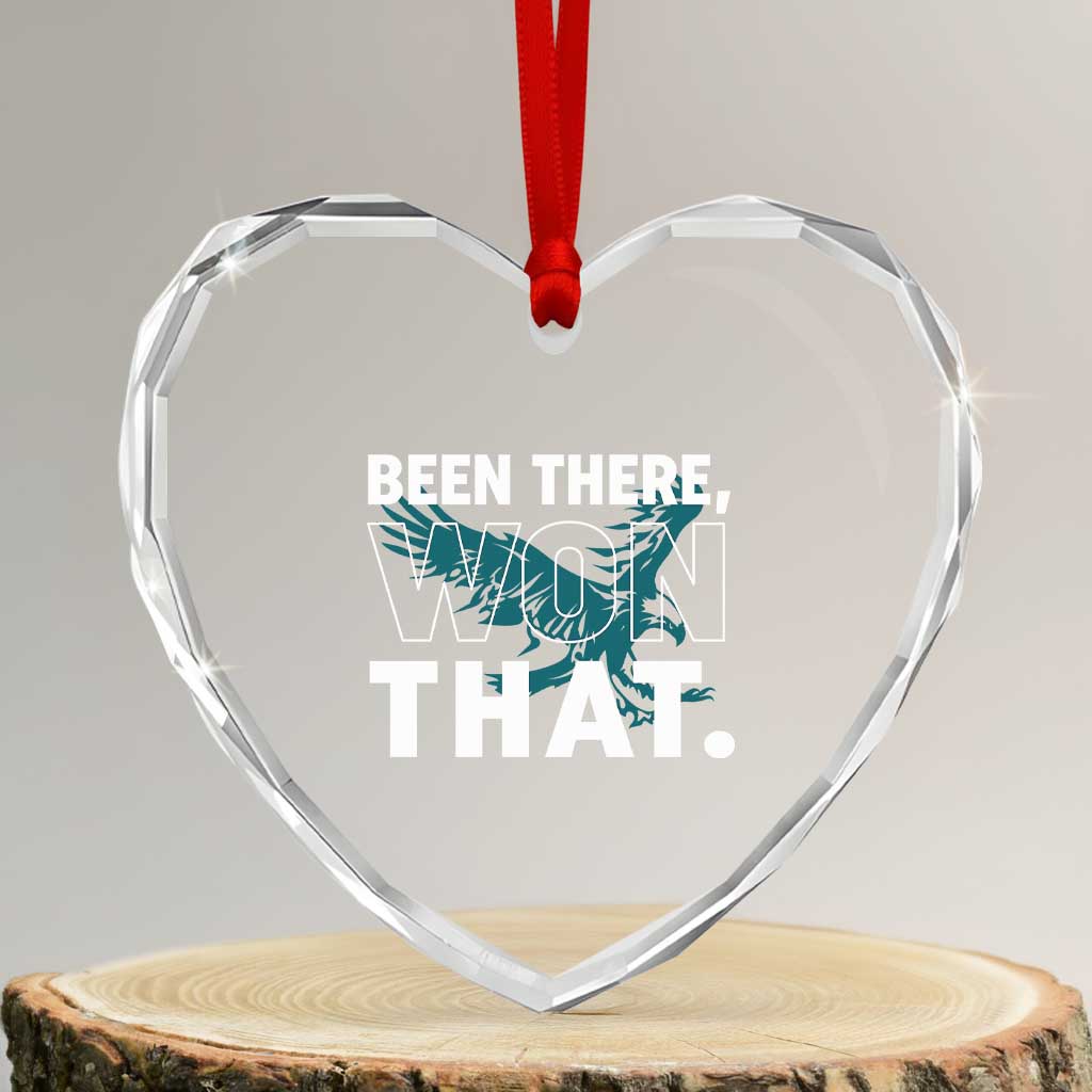 Been There Won That Heart Crystal Glass Ornament Game Day Champions Sport Fans TS02 Transparent Glass 3'' Heart Print Your Wear