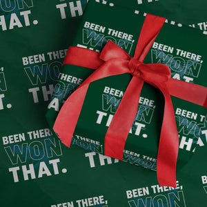 Been There Won That Wrapping Paper Roll Game Day Champions Sport Fans TS02 Green Print Your Wear