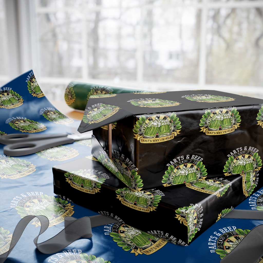 Beer And Darts St Patricks Day Gift Wrapping Paper Roll That Is Why I Am Here TS12 Black Print Your Wear