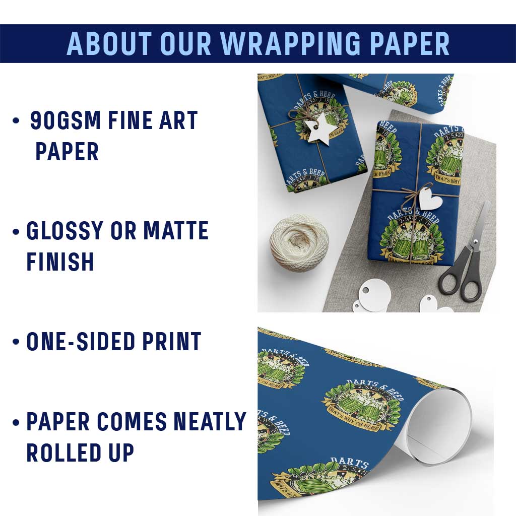 Beer And Darts St Patricks Day Gift Wrapping Paper Roll That Is Why I Am Here TS12 Print Your Wear
