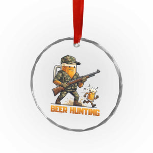 Beer Hunting Season Open Crystal Glass Ornament Beer Hunter Brew Lover Humor