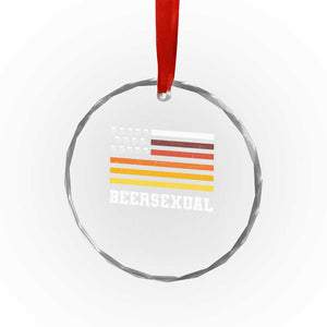 Beersexual Funny Beer Lover Graphic Crystal Glass Ornament Vintage American Flag Parody TS02 Print Your Wear