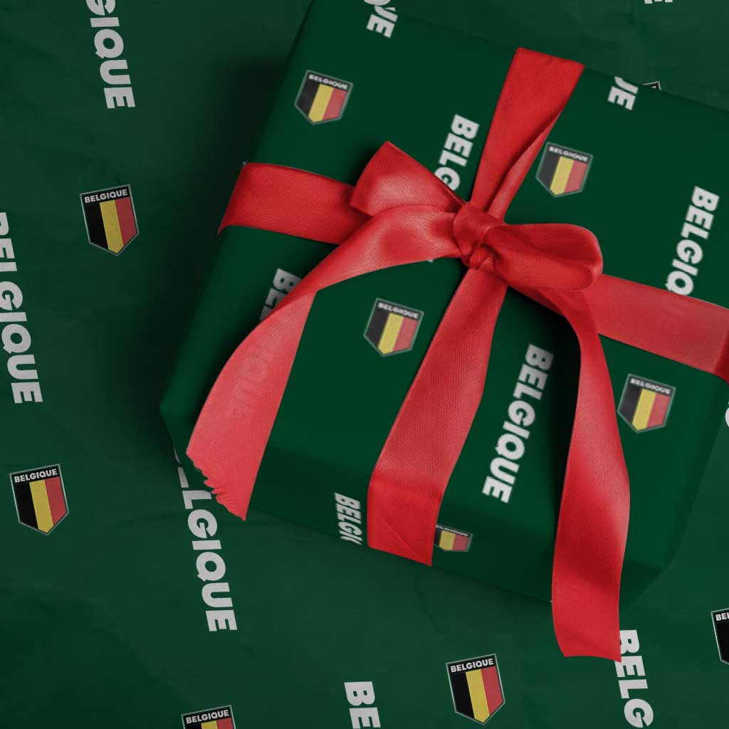 Belgique Belgium Flag Shield Minimalist Graphic Wrapping Paper Roll French Belgian Pride and European Heritage Souvenir TS02 Green Print Your Wear