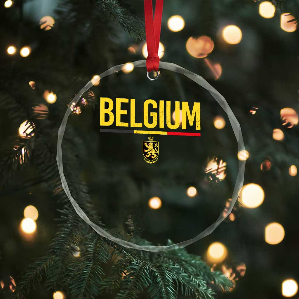 Belgium Belgian Flag Crystal Glass Ornament Belgian Lion Coat of Arms Belgie Souvenir TS11 Print Your Wear