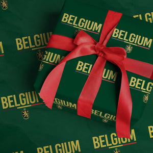 Belgium Belgian Flag Wrapping Paper Roll Belgian Lion Coat of Arms Belgie Souvenir TS11 Green Print Your Wear