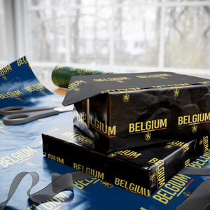 Belgium Belgian Flag Wrapping Paper Roll Belgian Lion Coat of Arms Belgie Souvenir TS11 Black Print Your Wear
