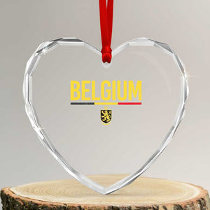 Belgium Belgian Flag Heart Crystal Glass Ornament Belgian Lion Coat of Arms Belgie Souvenir TS11 Transparent Glass 3'' Heart Print Your Wear