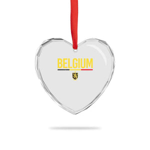 Belgium Belgian Flag Heart Crystal Glass Ornament Belgian Lion Coat of Arms Belgie Souvenir TS11 Print Your Wear
