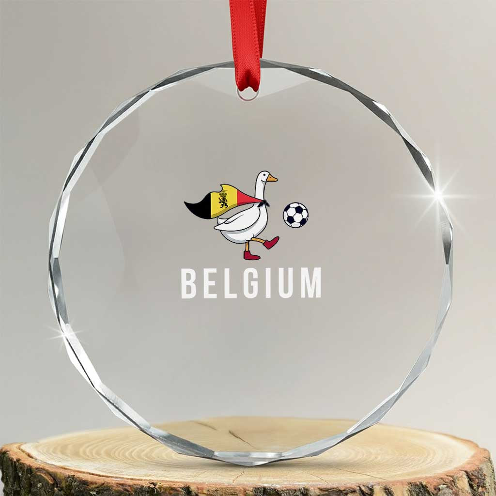 Belgium Football Crystal Glass Ornament Silly Goose Soccer Fan Support TS14 Transparent Glass 3'' Circle Print Your Wear