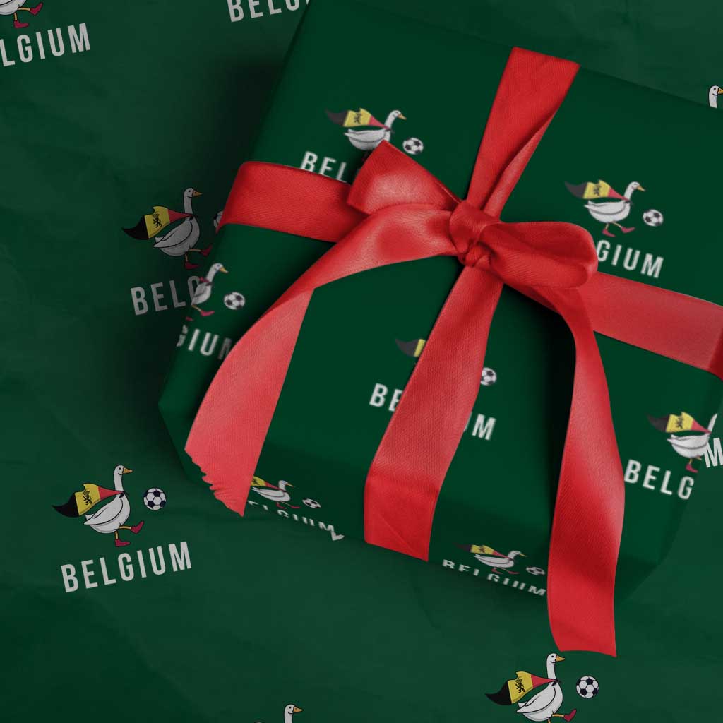 Belgium Football Wrapping Paper Roll Silly Goose Soccer Fan Support
