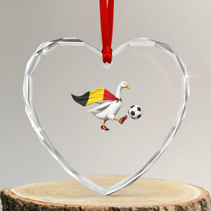 Belgium Soccer Goose Heart Crystal Glass Ornament Belgian Flag Patriotic Football Fan Graphic TS10 Transparent Glass 3'' Heart Print Your Wear