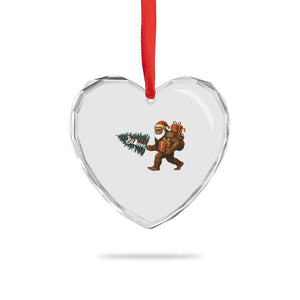Believe Bigfoot Christmas Heart Crystal Glass Ornament Sasquatch Holiday Gift TS12 Print Your Wear