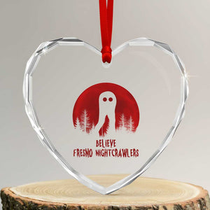 Believe In Fresno Nightcrawlers Heart Crystal Glass Ornament California Cryptid Hunter Gift TS12 Transparent Glass 3'' Heart Print Your Wear