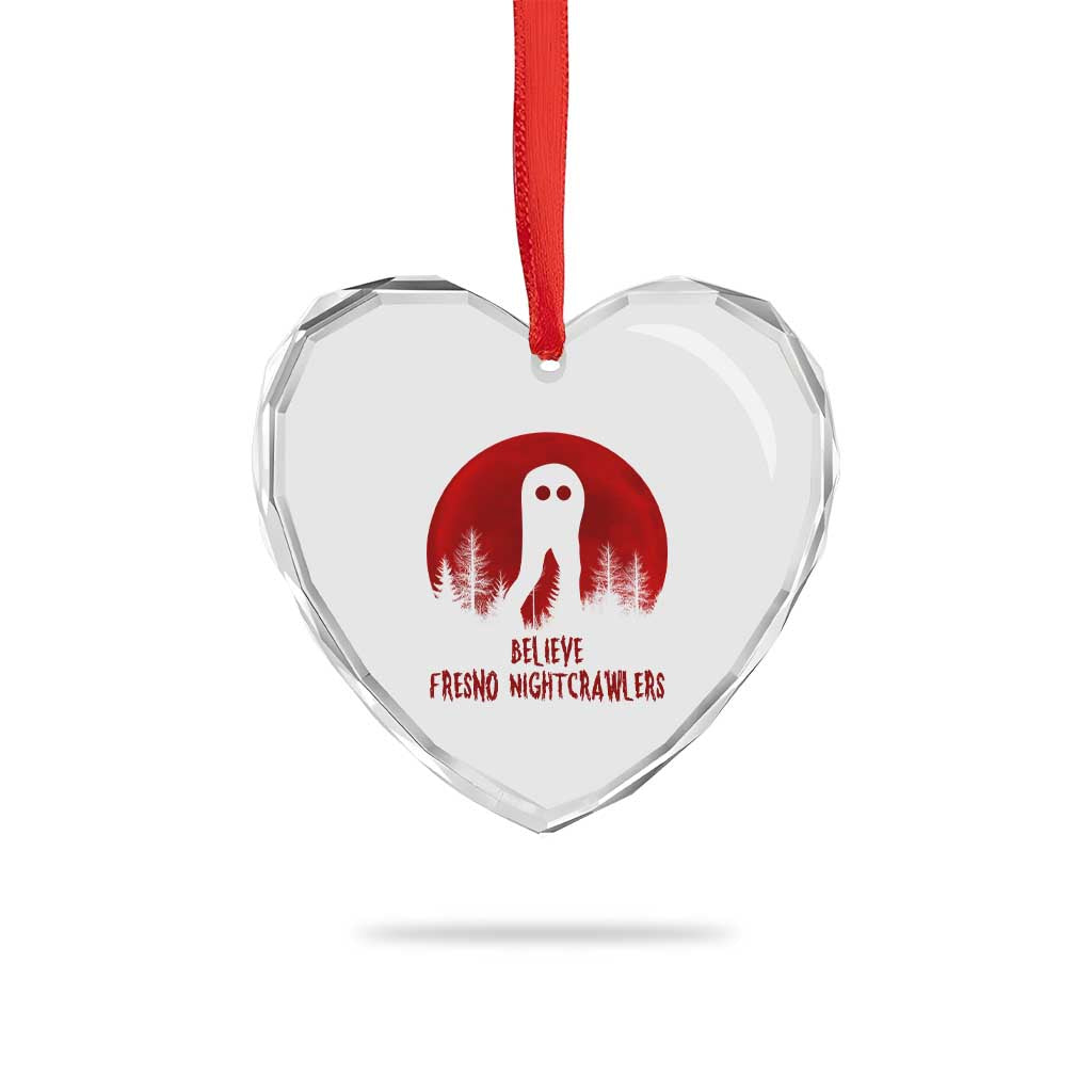 Believe In Fresno Nightcrawlers Heart Crystal Glass Ornament California Cryptid Hunter Gift TS12 Print Your Wear