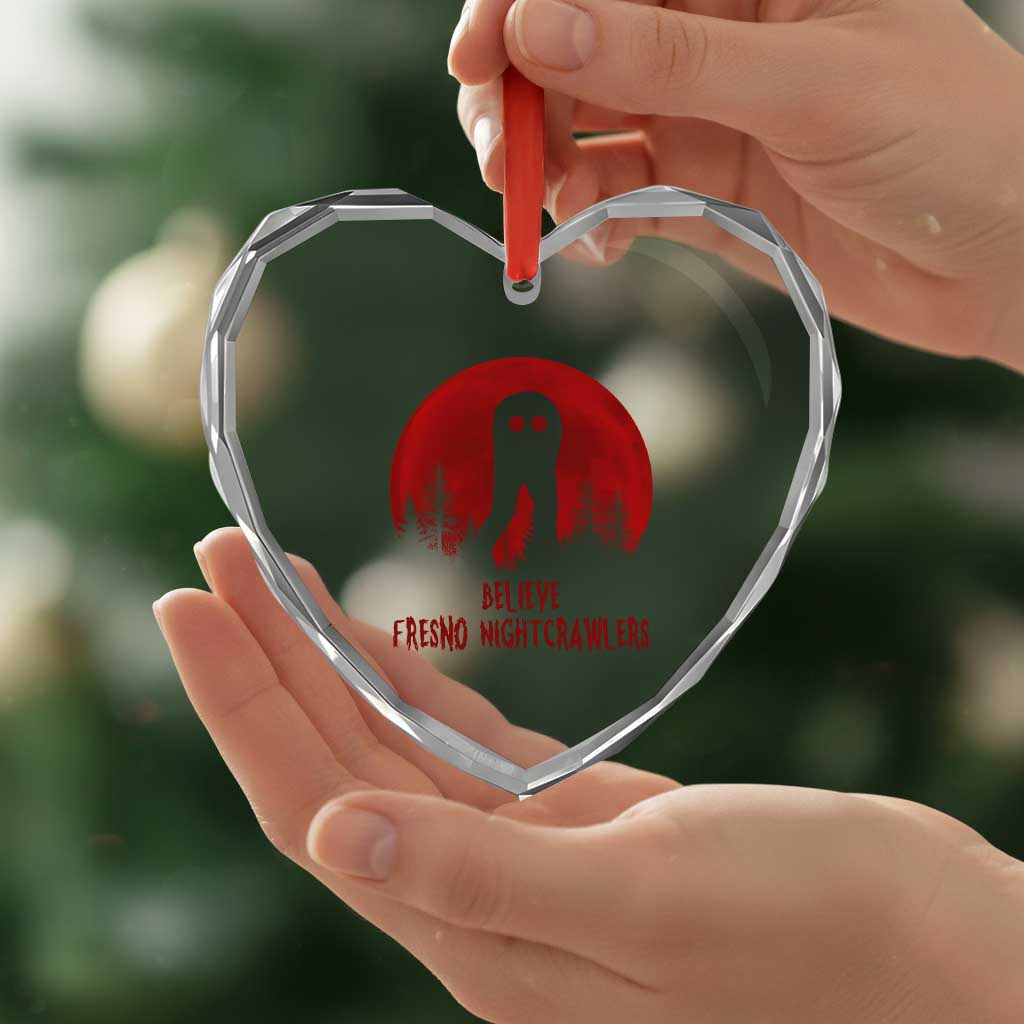 Believe In Fresno Nightcrawlers Heart Crystal Glass Ornament California Cryptid Hunter Gift TS12 Print Your Wear