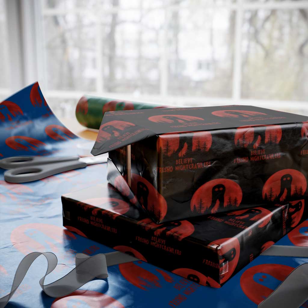 Believe In Fresno Nightcrawlers Wrapping Paper Roll California Cryptid Hunter Gift TS12 Black Print Your Wear