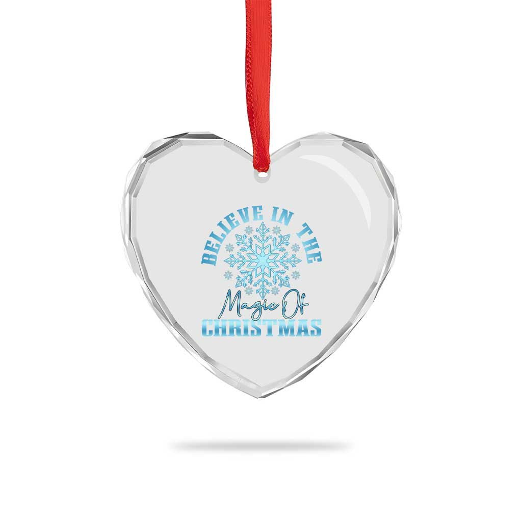 Believe In The Magic Of Christmas Heart Crystal Glass Ornament Xmas Snowflake TS11 Print Your Wear