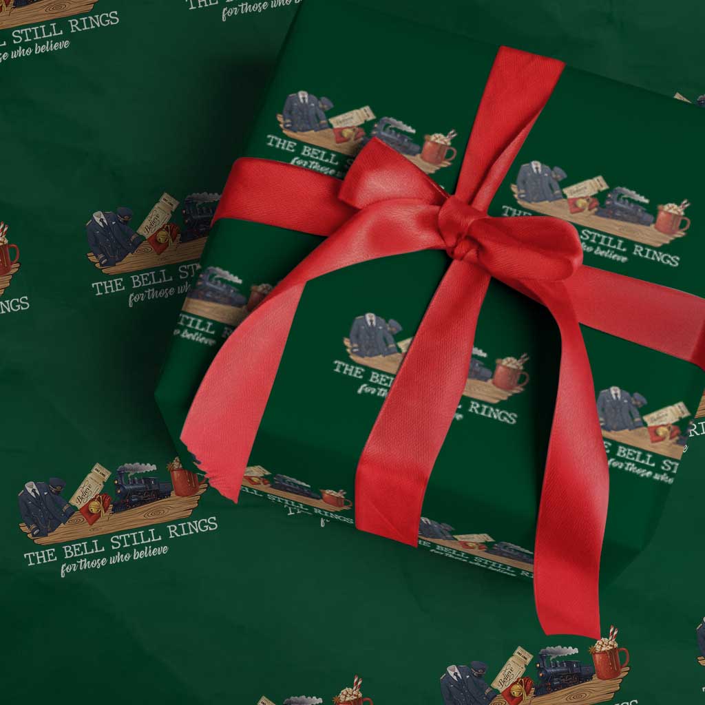 Believe Polar Express Wrapping Paper Roll The Bell Still Rings For Those Who Still Truly Believe TS10 Green Print Your Wear