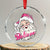 Believe Xmas Vintage Pink Santa Claus Crystal Glass Ornament TS09 Transparent Glass 3'' Circle Print Your Wear