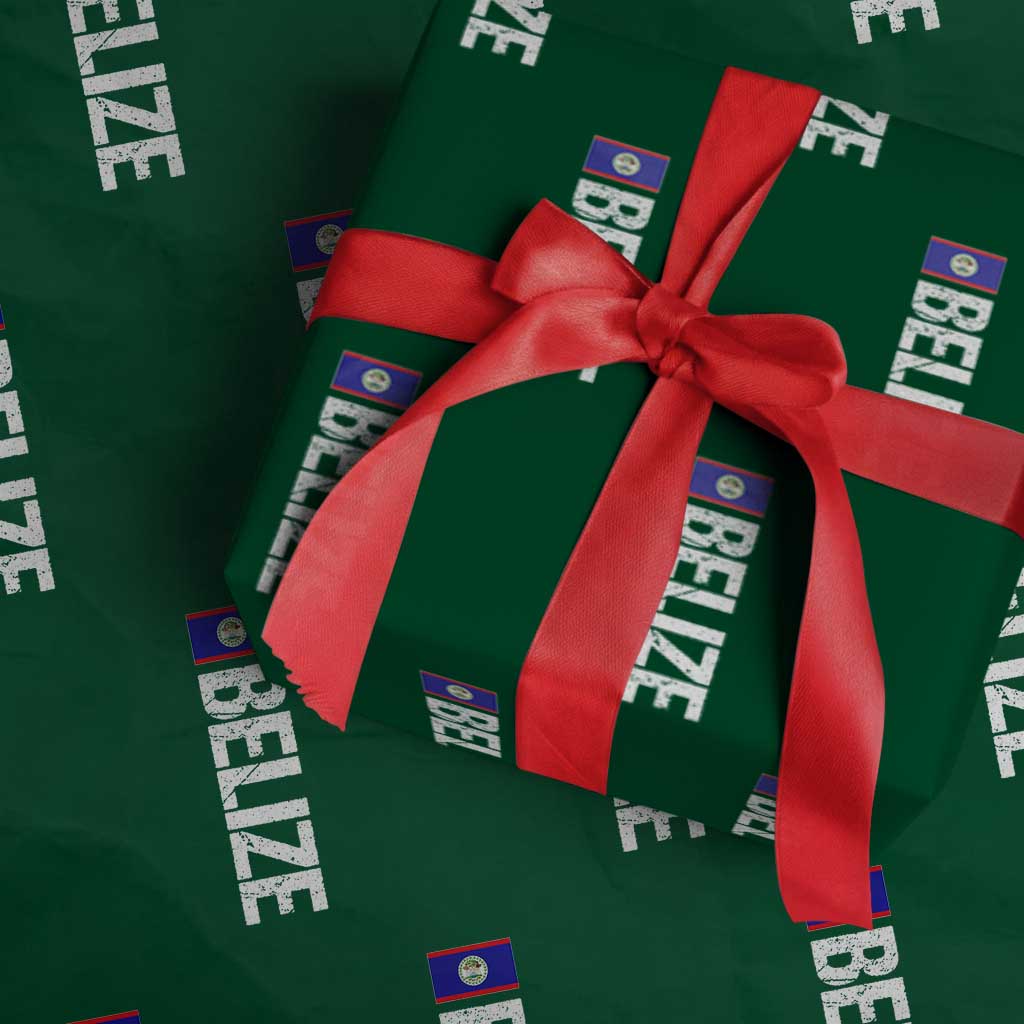 Belize Flag Wrapping Paper Roll Distressed Central American Pride Heritage Gift TS10 Green Print Your Wear