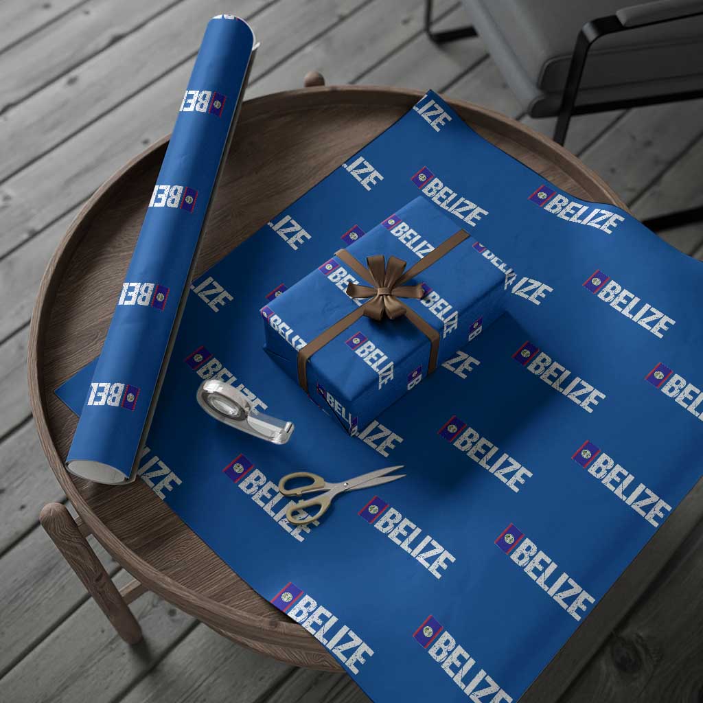 Belize Flag Wrapping Paper Roll Distressed Central American Pride Heritage Gift TS10 Blue Print Your Wear