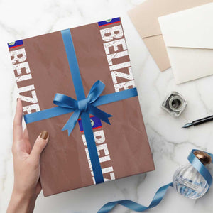 Belize Flag Wrapping Paper Roll Distressed Central American Pride Heritage Gift TS10 Mocha Print Your Wear