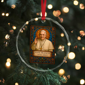 Beloved Pope Francis Crystal Glass Ornament 1936-2025 Memorial TS02 Print Your Wear