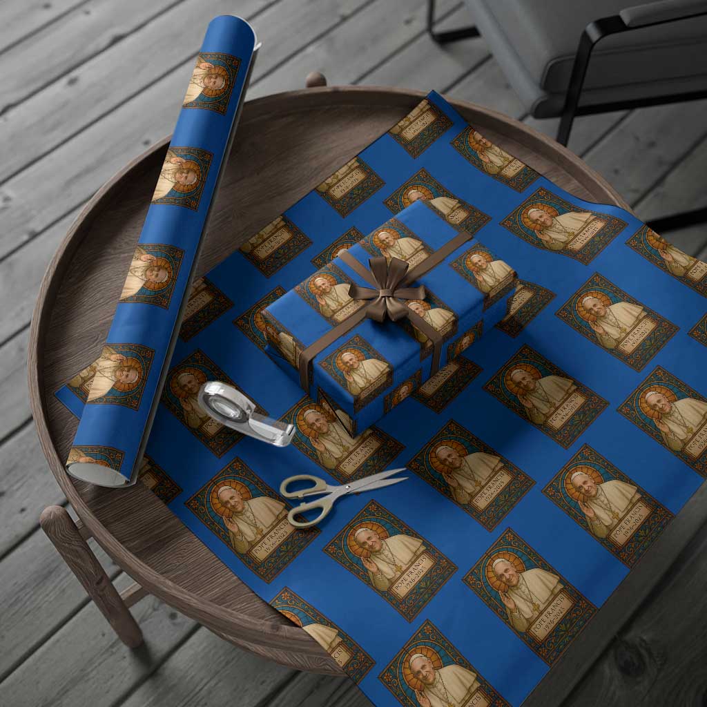 Beloved Pope Francis Wrapping Paper Roll 1936-2025 Memorial TS02 Blue Print Your Wear