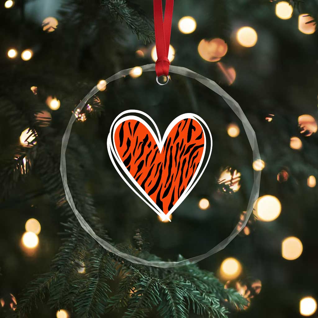 Bengal Tiger Heart Crystal Glass Ornament Retro BFT Sports Fan Trendy Game Day Gift TS10 Print Your Wear