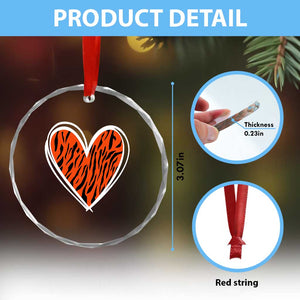 Bengal Tiger Heart Crystal Glass Ornament Retro BFT Sports Fan Trendy Game Day Gift TS10 Print Your Wear