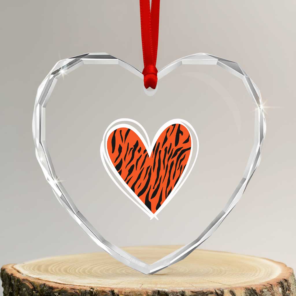 Bengal Tiger Heart Heart Crystal Glass Ornament Retro BFT Sports Fan Trendy Game Day Gift TS10 Transparent Glass 3'' Heart Print Your Wear