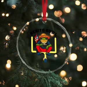 Benito Bowl Coquí Frog Football Crystal Glass Ornament Funny Puerto Rico Flag Game Day Music Fans TS02 Print Your Wear