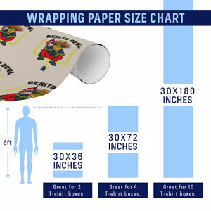 Benito Bowl Coquí Frog Football Wrapping Paper Roll Funny Puerto Rico Flag Game Day Music Fans TS02 Print Your Wear