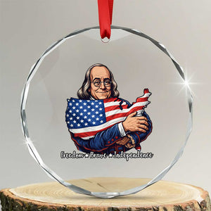 Benjamin Franklin Crystal Glass Ornament Freedom Liberty Independence American History TS12 Transparent Glass 3'' Circle Print Your Wear