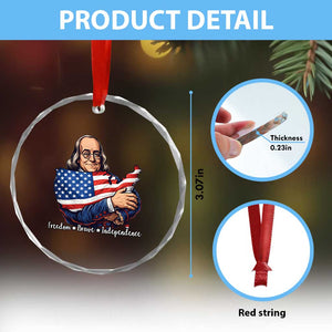Benjamin Franklin Crystal Glass Ornament Freedom Liberty Independence American History TS12 Print Your Wear