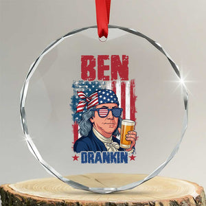 Benjamin Franklin Crystal Glass Ornament Funny Ben Drankin American History TS12 Transparent Glass 3'' Circle Print Your Wear